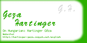 geza hartinger business card